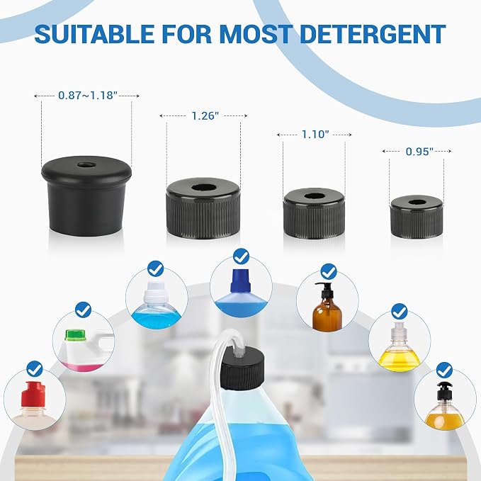 Yofidra Sink Soap Dispenser Extension Tube Kit (Anti-Backflow, 47") | Upgraded check valve, fits most soap containers, stable strong suction, no repeated tiny bottle refilling