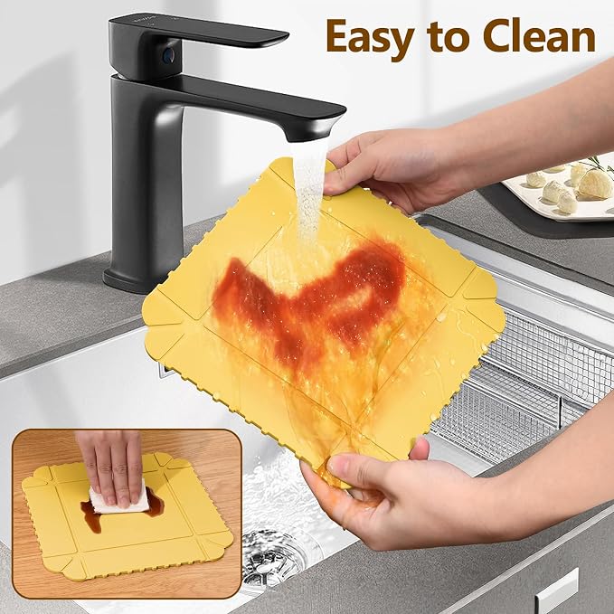 Magnetic Silicone Trivet Mat - Heat Resistant Hot Pad for Hot Dishes, Pots & Pans, Non-Slip Table & Countertop Protector (2, Lemon Yellow)