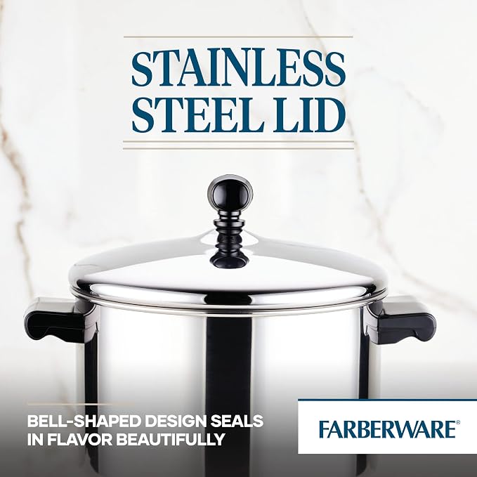 Farberware Classic Series Stainless Steel Sauce Pot with Lid, 4-Quart Cookware, Silver