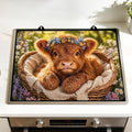 Highland Cow Stove Top Cover for Electric Gas Glass Top Stove | Highland cow kitchen decor; non-slip stovetop cover for electric, gas, glass top stove, noodle board, farmhouse counter mat