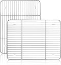 Herogo Baking Cooling Rack Set of 2, 15.3” x 11.2” Wire Cooking Rack | Stainless Steel, Oven & Dishwasher Safe, Kitchen Bakeware Rack, for Barbecue Roasting Grilling