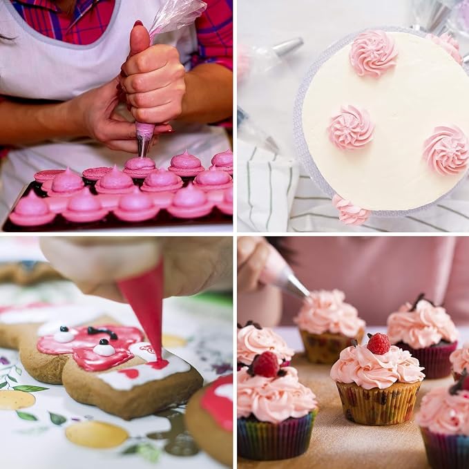 Extra Large 24 Inch Piping Bags - 100 Textured Anti Burst Thickened Disposable Pastry Bags - Icing Piping Bags for Frosting - Ideal for Cakes and Cookies Decoration