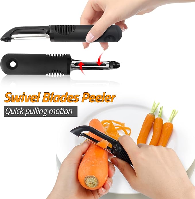 -BINGBING- Vegetable Peeler, Stainless Steel Potato Peeler with Sharp Blade | Kitchen Gadget, Handheld Fruit Peeler, for Carrot, Apple, Cucumber, Daily Cooking Tool