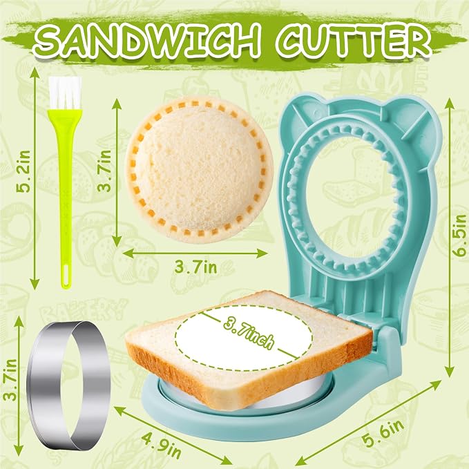 Nifogo Large Uncrustable Sandwich Cutter Maker for Kids | Sandwich Cutter and Sealer, Leak-proof Seal, Stainless Steel & PP Plastic, for Children Boys Girls Lunch Breakfast