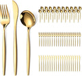 60-Piece Gold Silverware Set for 20, Food Grade Stainless Steel Flatware Set with Thickened Forks Spoons Knives, Mirror Polished Gold Cutlery for Wedding Party Restaurant, Dishwasher Safe