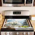 Nuxovilar Mountain Stove Cover Diatom Mud 20.47x28.34 In | Glass Protector Countertop Mat Counter Saver Cooktop Cover Kitchen Home Window Counter (Orchid Snow Mountain)