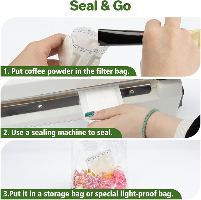 CARGEN 100Pcs Portable Coffee Filter Paper Bags,Hanging Ear Drip Coffee Bag | Single serve disposable pour over, food-grade paper, clean taste, for camping, backpacking, travel, office, home, on the go