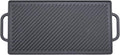 GGC Cast Iron Reversible Griddle | Double-sided Griddle Pan for Stove Tops and Gas Grills, 17"x 9" Rectangle Griddle Plate with Flat and Ribbed Side for Cooking