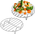 2 Pack Steamer Rack Trivet - Cooking Stand for 3/6/8 Qt Cookers | Two Rack Set, Food-Grade Stainless Steel, Elevated Steam Surface, Separate Racks for Cooking, Cooling and Baking Tasks.