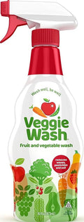 Veggie Wash Fruit and Vegetable Wash, 16 Fluid Ounce, Pack of 12 | Ideal for Cleaning Produce, Vegan, Plant-Derived Ingredients, Unscented, No Parabens, Packaging May Vary