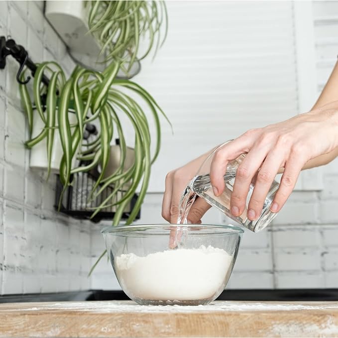 2.1 QT Borosilicate Glass Mixing Bowls Set of 2 (7.8 inch Diameter) for Cooking Baking Prepping Dishwasher & Microwave & Oven Safe, 71oz Breads Proofing Bowl