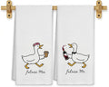 Funny Goose Couple Kitchen Towels, Engagement Newly Engaged Gifts Dish Tea Towels for Kitchen Decor, Future Mr and Mrs Gifts Decorative Hand Towel for Bathroom, 16x24 Inch Set of 2