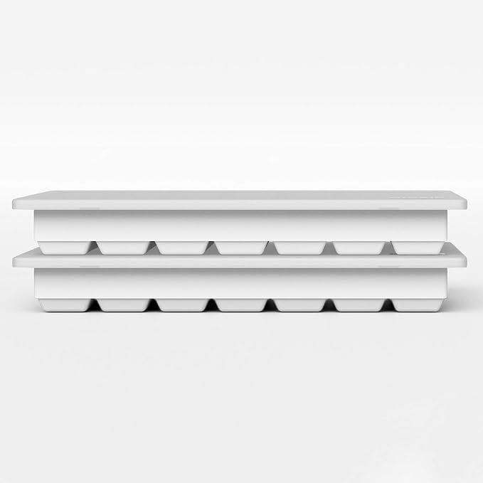 Ice Cube Tray with Lids, Small Silicone Molds for Cocktails & Drinks | BPA Free Silicone, Flexible Easy Release, Set of 2, Lids Included, for Beverages Coffee & Craft Cocktails