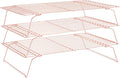 Briout Cooling Rack for Cooking Baking 3 Tiers,16"x10" Wire Rack, Rose Gold | Thick Wire Rack, Oven & Dishwasher Safe, for Roasting, Grilling, Drying, Fits Half Sheet Pan
