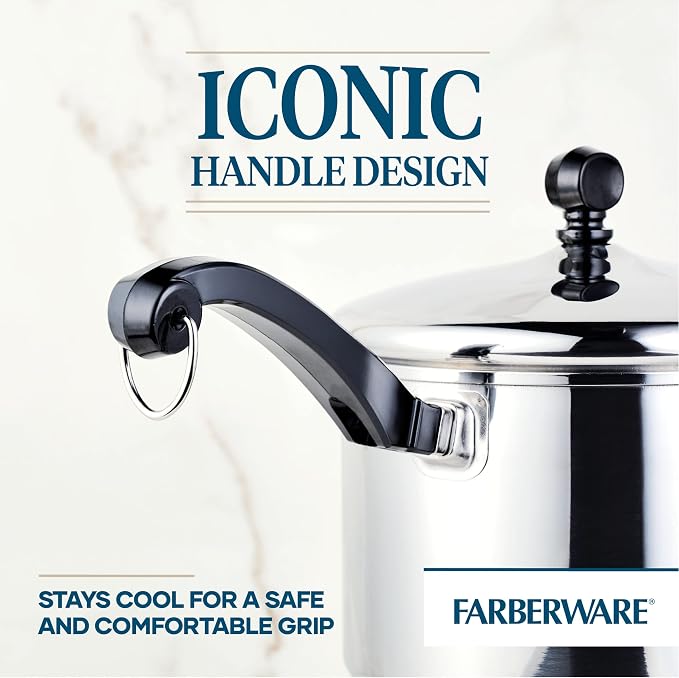Farberware Classic Series Stainless Steel Straining Sauce Pan with Lid, 3-Quart Sauce Pan With Pour Spout