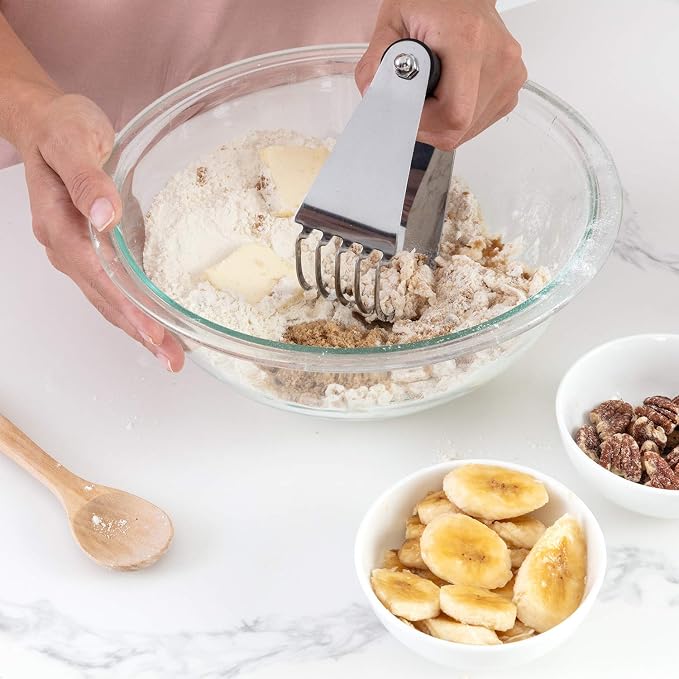 Spring Chef Large Dough Blender For Baking - Durable Pastry Blender - Black | Heavy Duty Dough Mixer Hand Tool w/ Stainless Steel Blades, Professional Pastry Cutter Tool for Easy Mixing, Dishwasher Safe