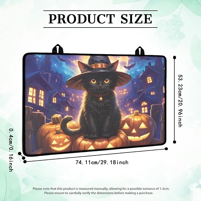 Cat Pumpkin Stove Top Covers for Electric Stove Heat Resistant Stove Mat with Anti-Slip Rubber Base Folding Dish Drying Mat for Kitchen Easy to Clean Halloween Decor for Kitchen