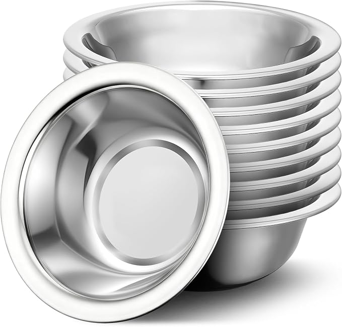 304(18/8) Stainless Steel Mixing Bowls for Kitchen, 10 Pack 5.5" Small Metal Mixing Cooking Bowls Set Stackable for Baking Serving Cooking Food Prep Storage Dishwasher Safe Lightweight