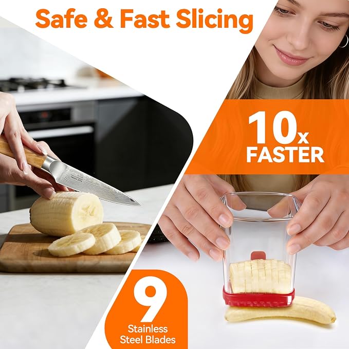 Strawberry Slicer Cup, Fruit Cutter – Quick-Slice for Meal Prep, Red | Dual-Function Base, Easy-Clean & Storable – 304 Stainless Steel Blade – Quick & Safe Slicing Kitchen Gadget