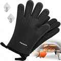 KITCHEN PERFECTION Silicone Pizza Oven Gloves - Heat Resistant Oven Mitts | Waterproof, 5-Finger Design For A Better Grip, for Outdoor & Indoor Pizza Ovens, Compatible with Ooni, Ninja, Gozney & More