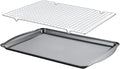 Baking Sheet with Cooling Rack - 17" x 11" x 0.5" Carbon Steel Cookie Sheet for Baking [1 Sheet + 1 Rack], Nonstick Baking Pan, Perfect for Baking, Roasting, and More
