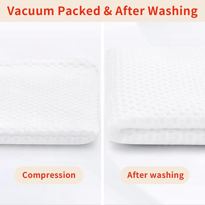 Homaxy 100% Cotton Waffle Weave Kitchen Dish Towels 24-Pack, White | 13 x 28 Inches, Ultra Soft Absorbent Dish Towels, Quick Drying Cleaning Towels