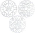 GASARÉ, Extra Large, Thick, 10" Silicone Trivets for Hot Dishes, Pots, and Pans, Hot Pads for Countertops, Flexible, Dishwasher Safe, 10 x ¼ Inches, Set of 3, White