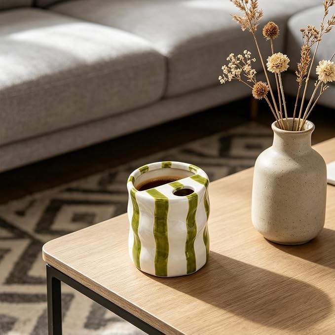 Espresso Cups Ceramic Coffee Mug Series European Striped Dot Coffee Cup And Saucer Mug Cake Plate Afternoon Tea Set Tea Cup And Saucer (Green 3)