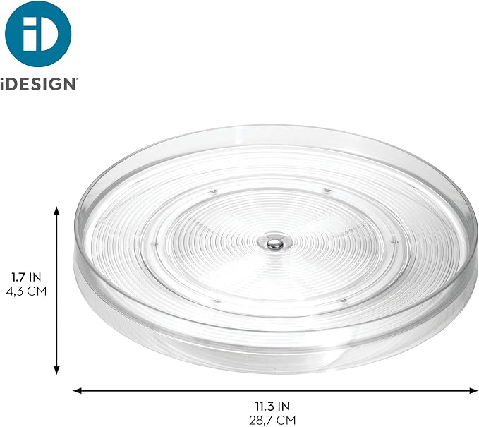iDesign 11-Inch Round Lazy Susan Organizer, Set of 2, Clear | Kitchen or Pantry Storage