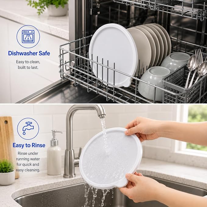 Airtight Silicone Lid with Easy Grip Handle for Instant Pot 6 Qt | Leakproof & Spill Proof Inner Pot Cover for Food Storage, BPA Free, Dishwasher Safe