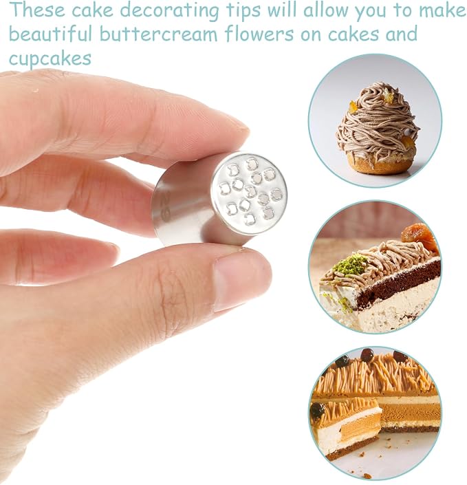 3 PCS Grass Piping Tip, Frosting Tips, Large Piping Tips for Cake Decorating with 233 234 29 Decorating Tip for Frosting, Multi-opening