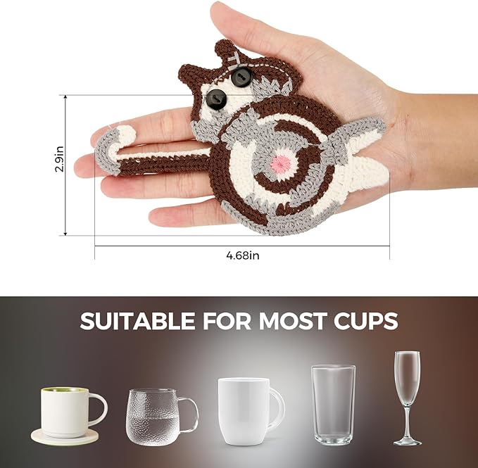 Cat Gifts for Cat Lovers 3PCS Cat Coaster Woven Creative Cat Coaster