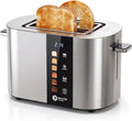 Balter Toaster 2 Slice, Bagel Function, Stainless Steel, Touch Screen, Built-in Rack, Extra-Wide 1.5" Slots for Thick Breads & Bagel, Timer, BPA-Free, Removable Tray