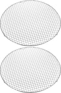HARFINGTON 2pcs Round Cooking Rack 16-inch 201 Stainless Steel Cross Wire Barbecue Grill Net with 20mm Legs for Cooking Baking Steaming BBQ