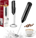 YSSOA Electric Milk Frother Handheld with Stainless Steel Stand Battery Operated Whisk Drink Mixer for Coffee, Latte, Matcha, Hot Chocolate, Mini Hand Blender