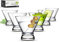 Martini Glasses Set of 6, 8oz Coupe Cocktail Glasses for Margarita | Manhattan, Cosmopolitan, Espresso, Home Bar, Evening Parties, Birthdays, Housewarming Gift