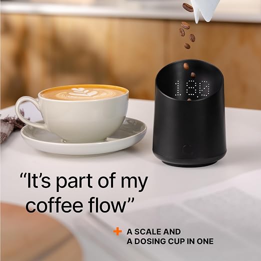 Subminimal SubScale Digital Dosing Cup with LED Display - Black | Sleek & precise scale, dosing cup accessories, measures coffee grounds for espresso