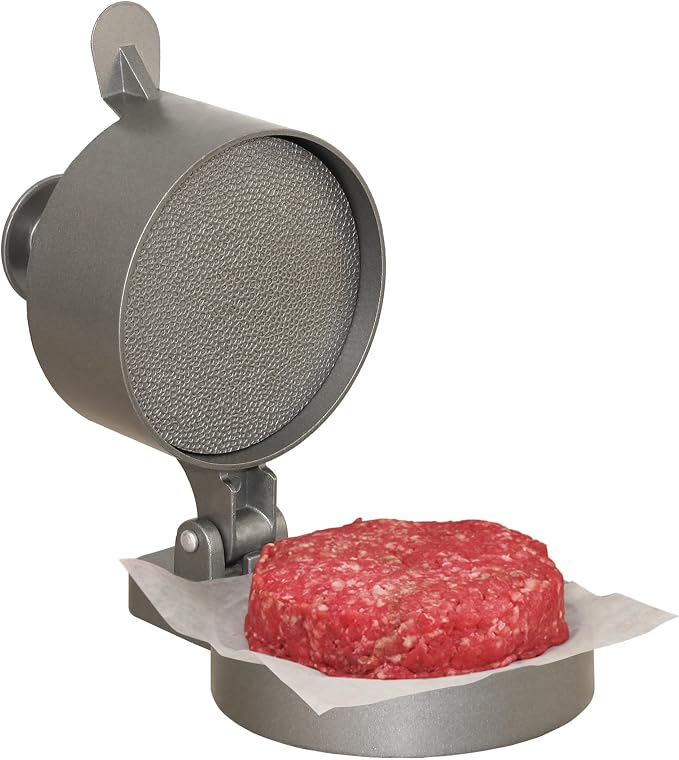 Weston Burger Press, Makes 4 1/2" Diameter Patties for Hamburger, Crab Cakes, Sausage, 1/4lb to 3/4lb, Single, Non-stick Heavy-Duty Cast Aluminum (07-0301)