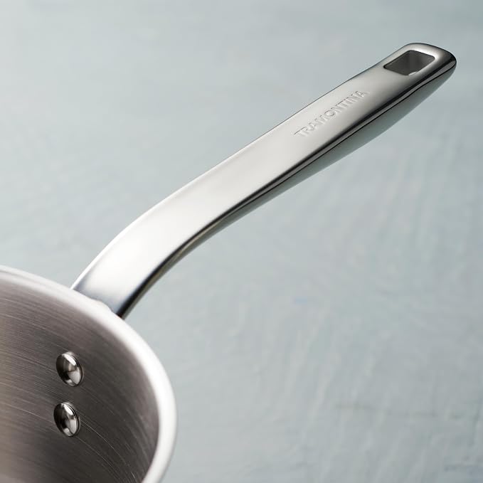 Tramontina Tempo Tri-Ply Base Stainless Steel 4-Qt Large Sauce Pan with Lid | Induction-Ready Saucepan, Oven-Safe, Dishwasher-Safe