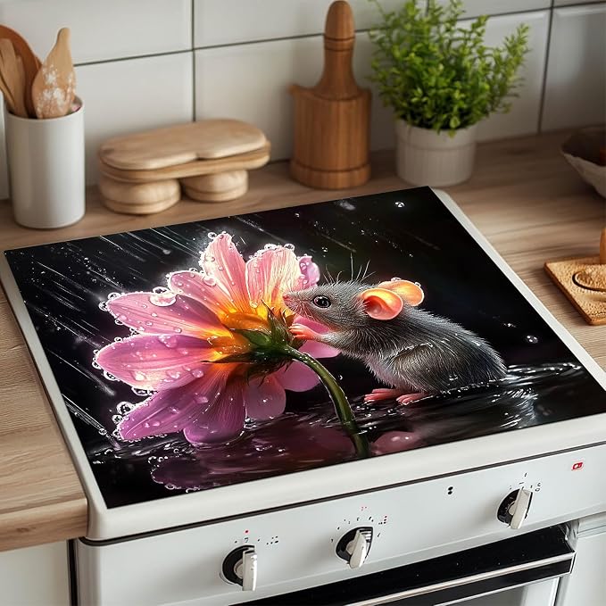 HOMETITUTE Rainy Mouse Stove Top Cover 28x20 Diatomite Mat
