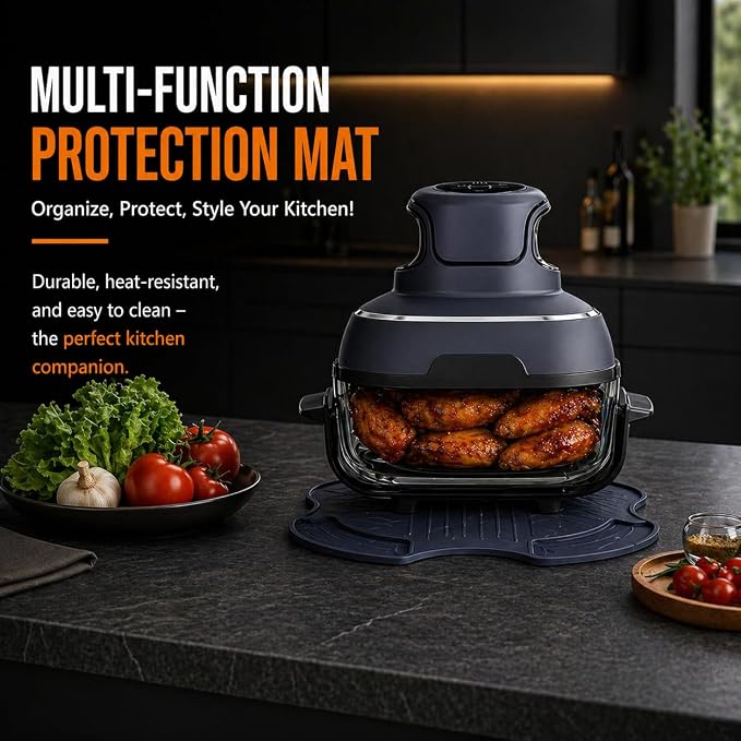 Tailored Ninja Crispi PowerPod Silicone Trivet – Hot Pads for Ninja Crispi Glass Air Fryer Accessories, Heat-Resistant, Non-Slip, Protection for Countertop, Fit Ninja FN101GY | FN101SG | FN101ST