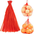 Dupiulk Reusable Mesh Produce Bags, 20 Inch Seafood Boil Bags for Crab Clam Shrimp Cooking, Onion Potato Storage Vegetable Packaging Net Bag with Loop-style Closures (100Pcs-Red)