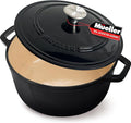 MUELLER HOME 7.5 QT Enameled Cast Iron Dutch Oven, Heavy-Duty, Oven-Safe up to 500° F & Across All Cooktops, Casserole Dish and Braiser Pan with Lid and Stainless Knob, Black | Heavy-Duty