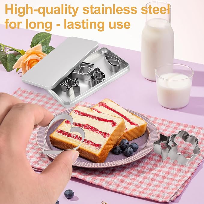 30PCS Mini Cookie Cutters Shapes Set with Box for Kids | Small Stainless Steel Star Triangle Cookie Cutter Variety Pack for Fruit, DIY Baking, Tiny Polymer Clay, Holidays & Daily Use