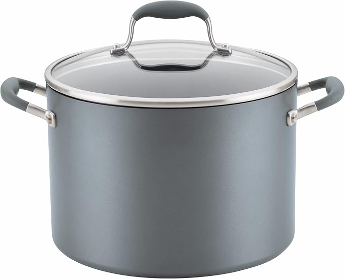 Anolon Advanced Home Hard-Anodized Nonstick Stockpot with Lid, 10 Quart Pot, Nonstick Pot, Moonstone