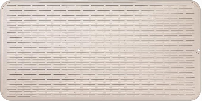 MicoYang Silicone Dish Drying Mat for Multiple Usage,Easy clean,Eco-friendly,Heat-resistant Silicone Mat for Kitchen Counter or Sink,Refrigerator or Drawer Liner Tapioca 5XL 36inches x 18inches