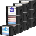 90L Large Storage Bags, 10 Pack Clothes Storage Bins Closet Organizers | Foldable Storage Containers, with Reinforced Handle, for Clothing, Blanket, Comforters, Bed Sheets, Pillows and Toys