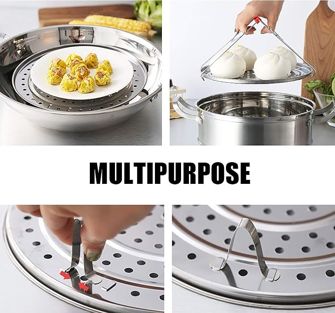 Yesland 5 Sizes 304 Stainless Steel Steamer Rack, Pressure Cooker Canner Rack & Cooling Rack with Detachable Legs, Round Pot Steaming Tray for Baking Cooking Steaming(7'' 7.5'' 8.5'' 9.25'' 10'')