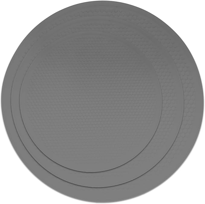 8 10 12 Inch Microwave mat, Trivet, Multi-Purpose Hot Pad,Pot Holder,Baking,Drying, Silicone mats for Microwave,Dishwasher Safe - Splatter Guard, Set of 3,Grey,Blue
