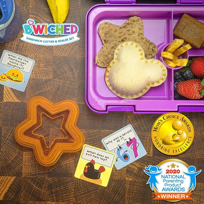 Sandwich Cutter and Sealer - Crustless Sandwich Maker (Heart, Star, Mouse) | Great for Lunchbox and Bento Box - Boys and Girls Kids Lunch - Sandwich Cutters for Kids